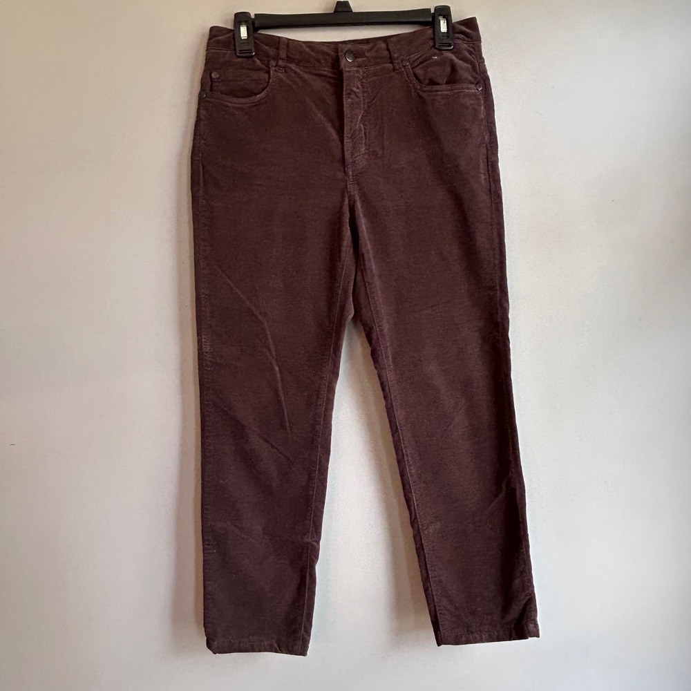 J.McLaughlin Womens Brown Corduroy Straight Leg Pants Size 4 Cotton Stretch